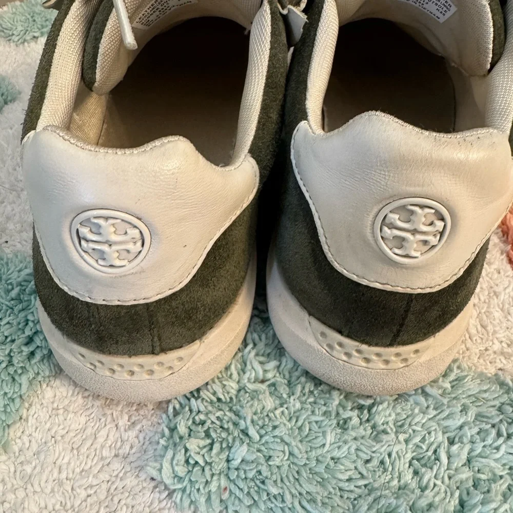 Tory Burch Olive Suede Sneakers